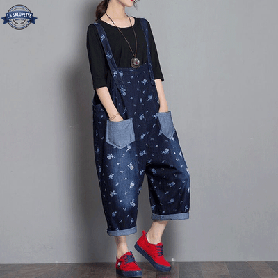Plastron en Jean avec Fleurs