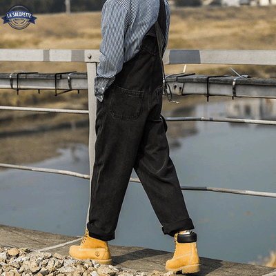 Latzhose Jeans schwarz von Rameau