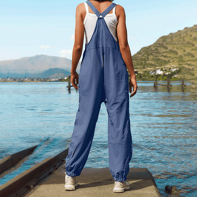 Damen-Latzhose Blau Lavendel