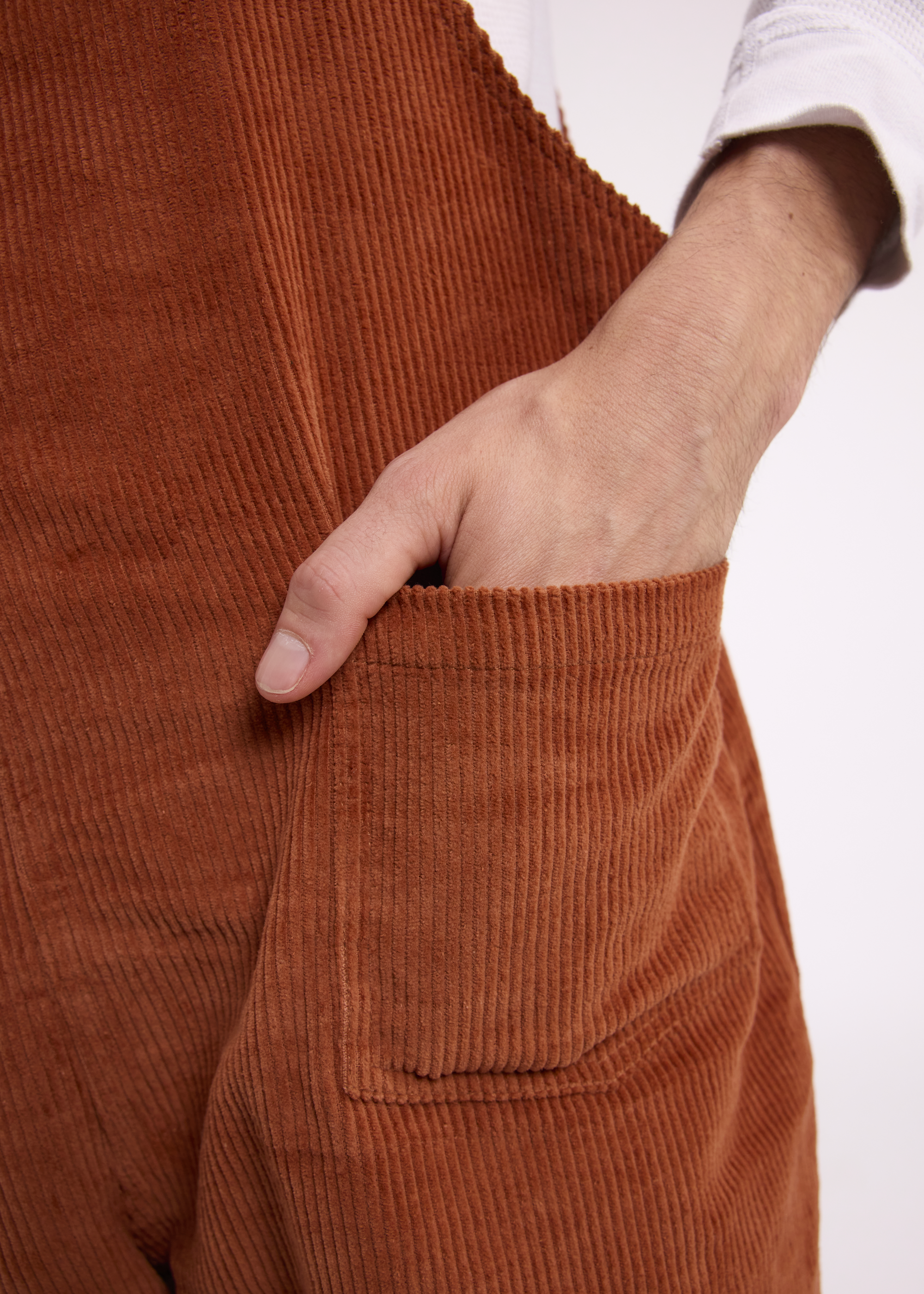 Salopette Tissu Velours Marron Homme