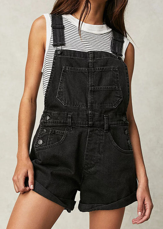 Salopette Short Jean Noir Crow