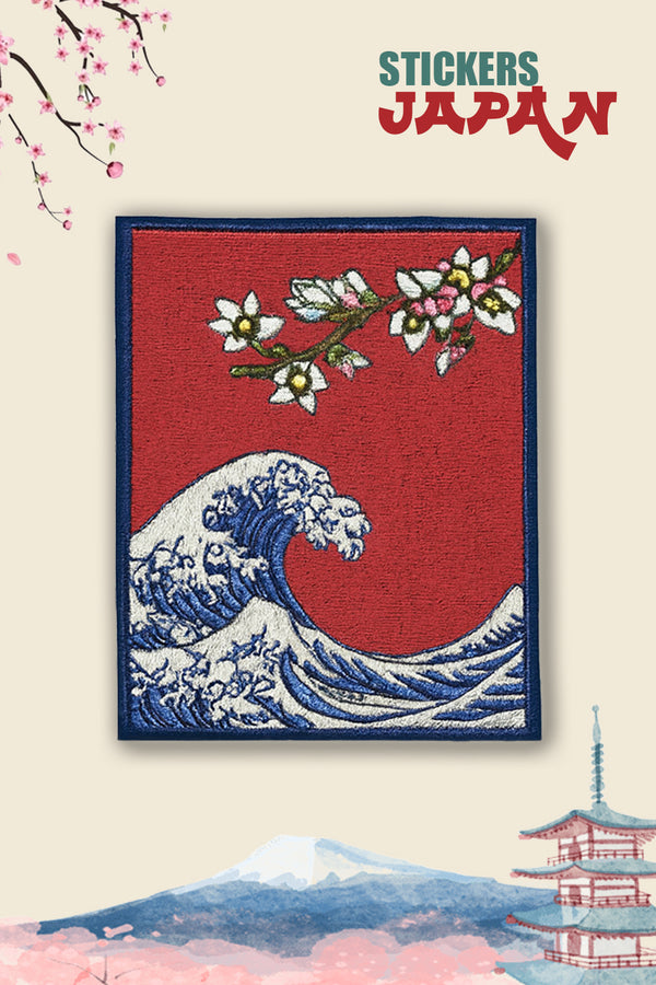 Bügelpatch Japanische Welle