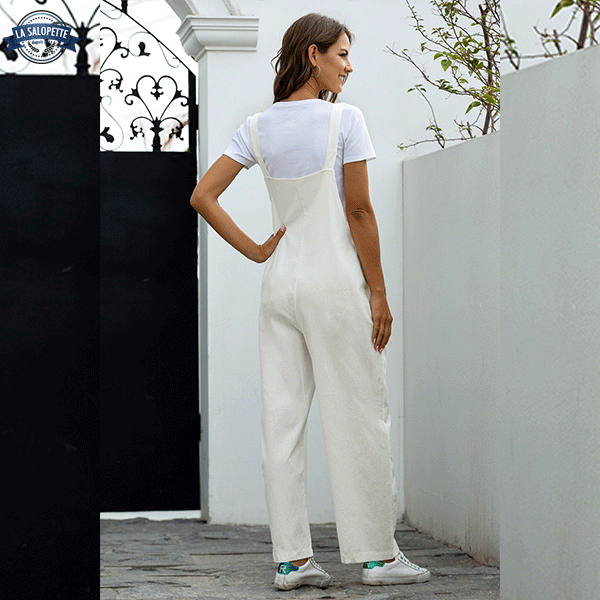 Robe Salopette Casual Blanche