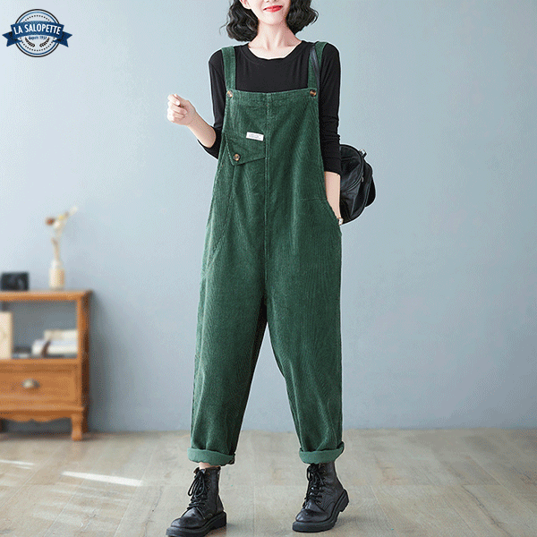 Salopette Vintage<br> Velours Vert