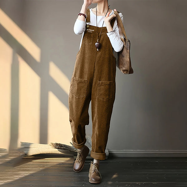 Salopette Vintage<br> Velours Côtelé Alezan