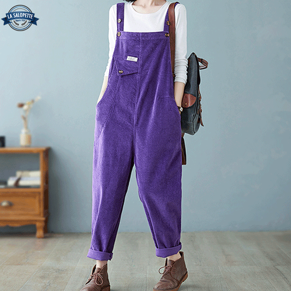 Salopette en Velours Violette
