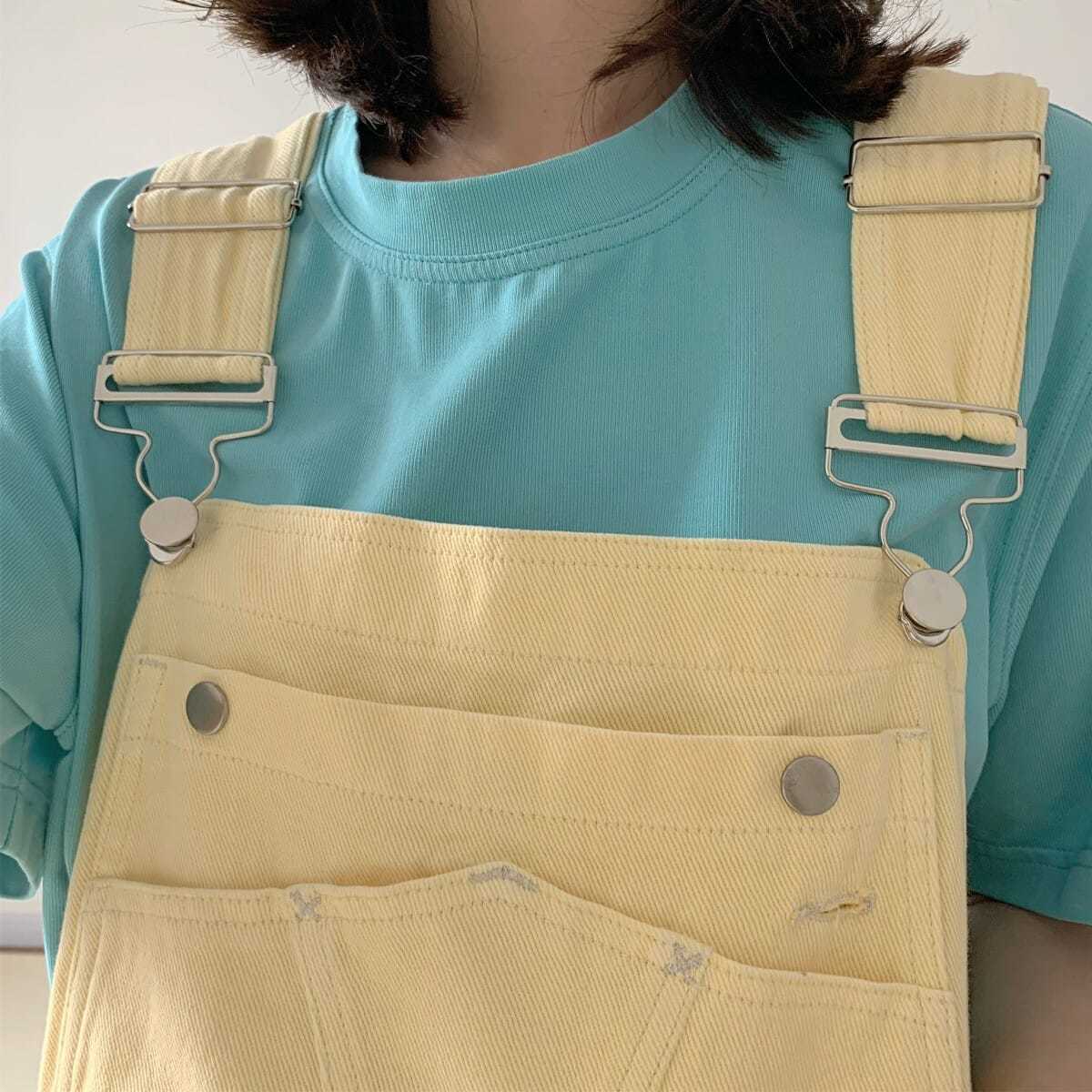 Salopette Jean<br> Jaune Pastel