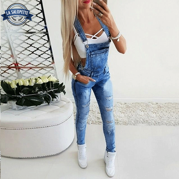 Slim Oia Jeans Tuinbroek