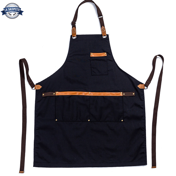 Tablier de Cuisine Noir Dorian