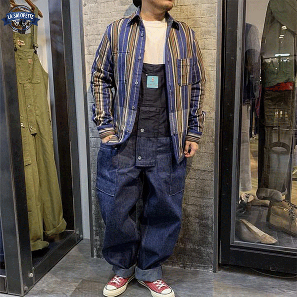Ozeanblaue Angel-Latzhose