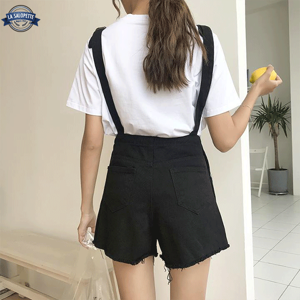 Salopette Short<br> Femme Stylé Réglisse