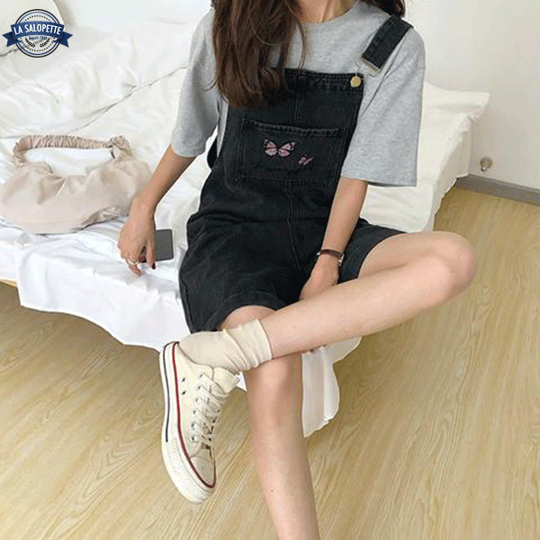 Salopette Short<br> Dessin Mignon Black