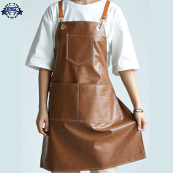 Tablier de Cuisine Cuir Marron