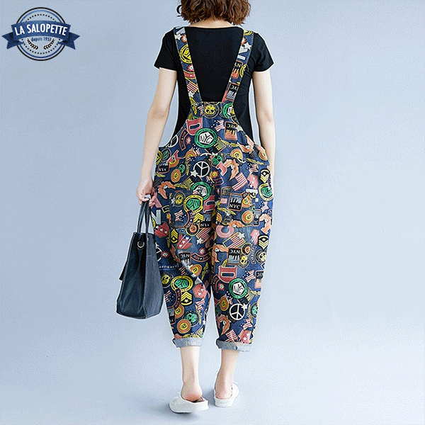 Tuinbroek Jeans Pantalon Stickers
