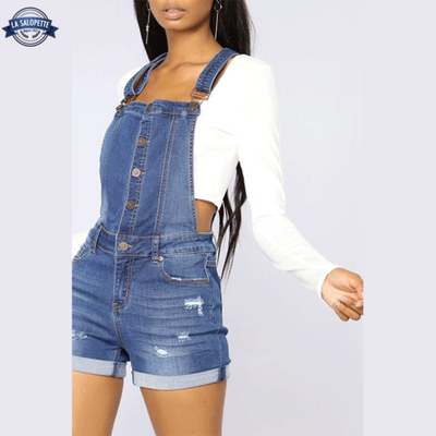 Salopette Short<br> en Jean Azur
