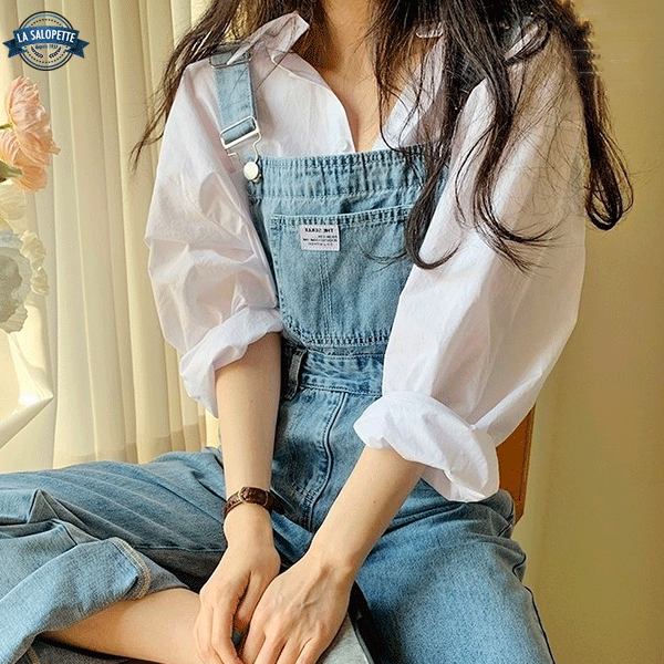 Tuinbroek Jeans met Lussen Blauw