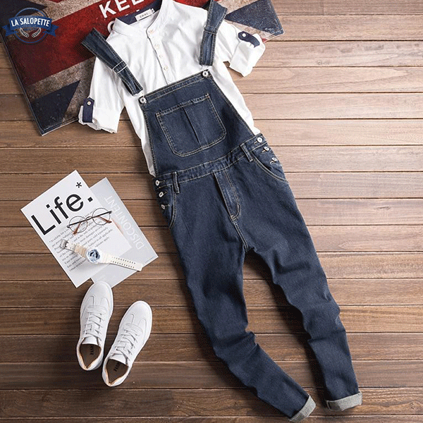 Latzhose Jeans Dunkelblau Farmer