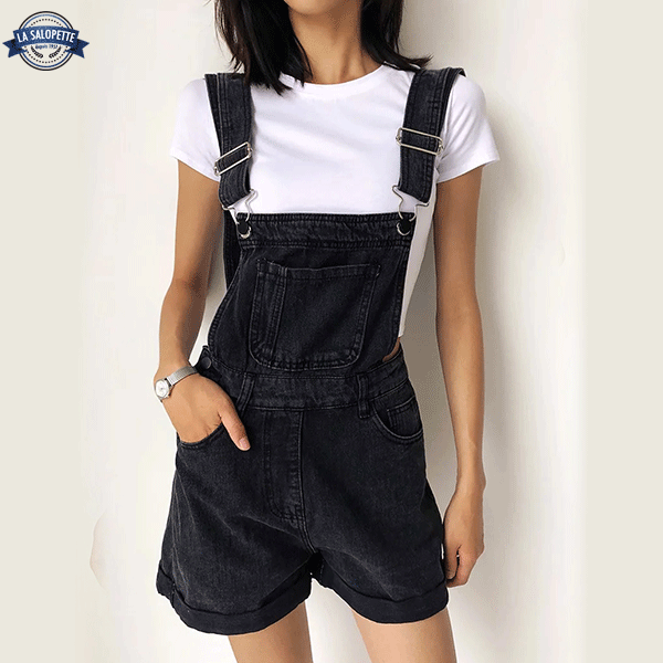 Salopette Short<br> Noir Ebène