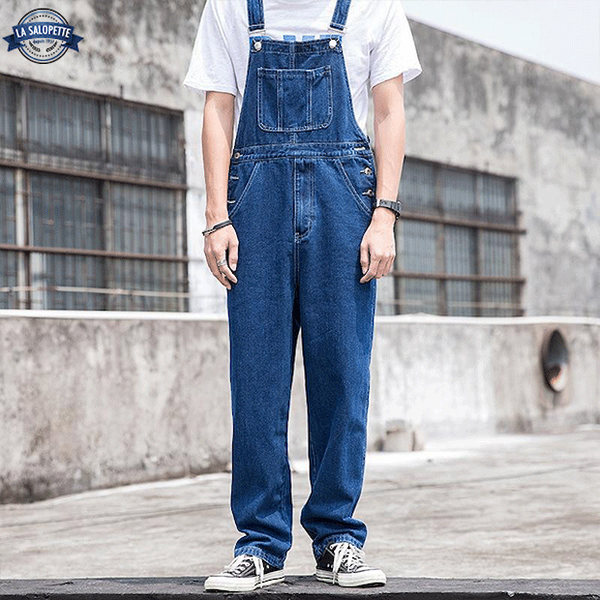 Blaue Bau- Jeans-Latzhose