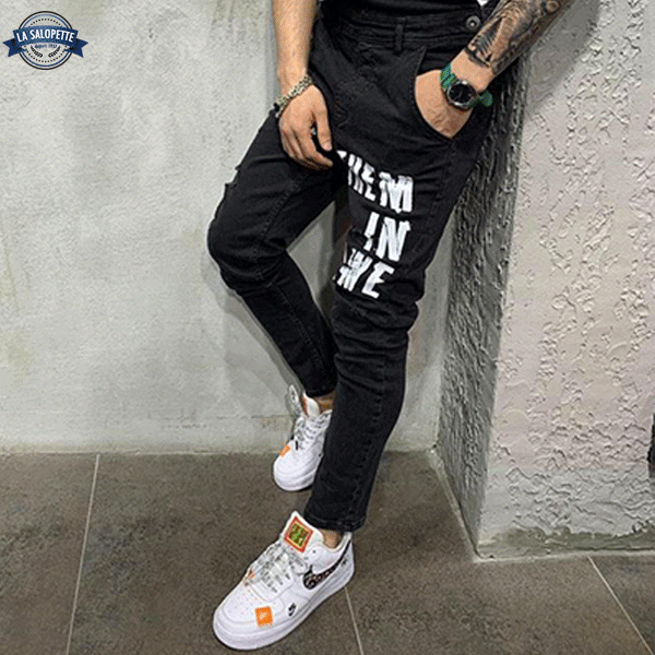 Latzhose Jeans Schwarz Mann Bellicci