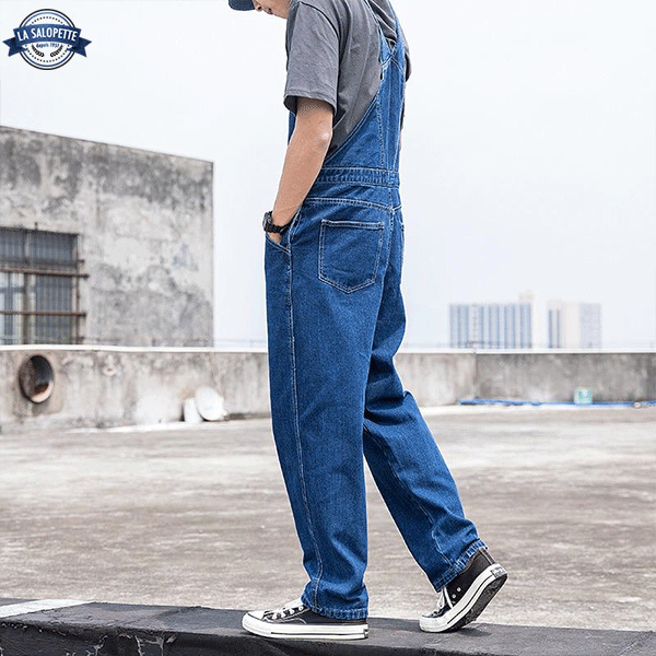 Blaue Bau- Jeans-Latzhose