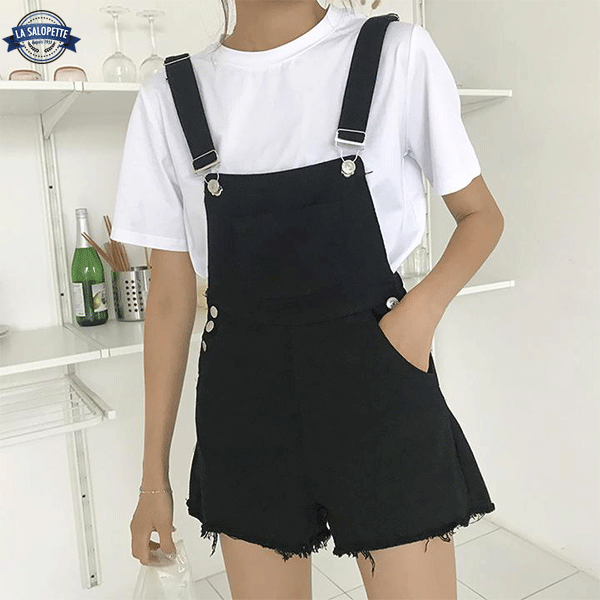 Salopette Short<br> Femme Stylé Réglisse
