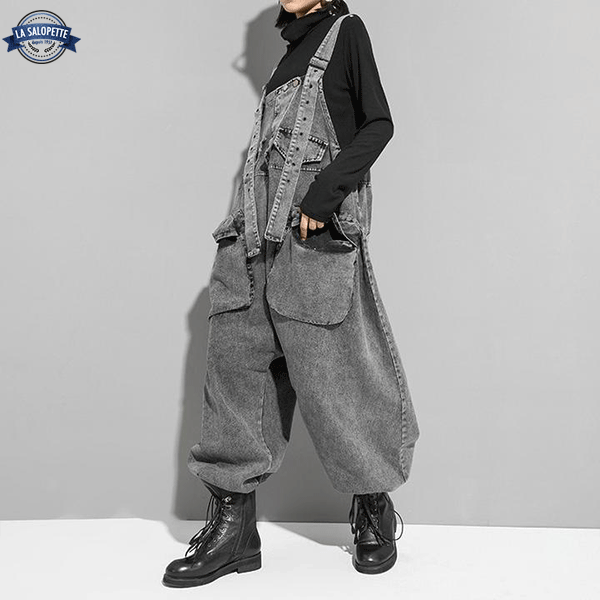 Salopette en Jean<br> Grise Femme Toshima