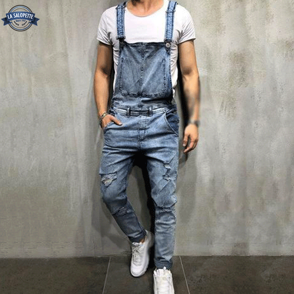 Salopette Jean<br> Bleue Homme Grizzy