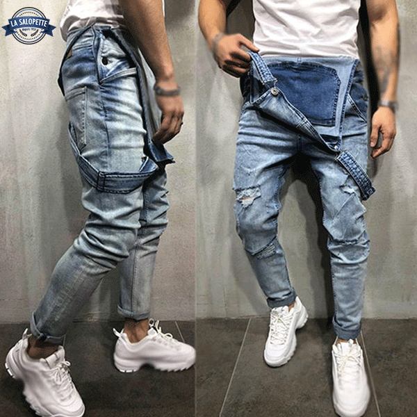 Salopette Jean<br> Bleue Homme Grizzy