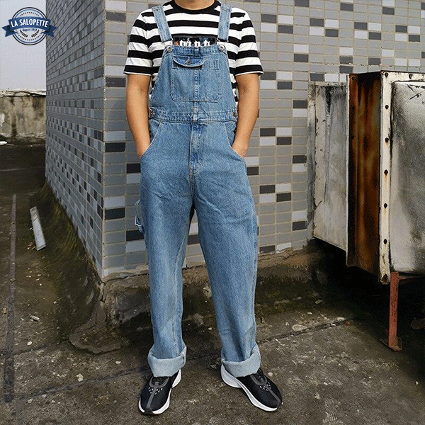 Herren-Jeans-Latzhose Kobe mit Saum