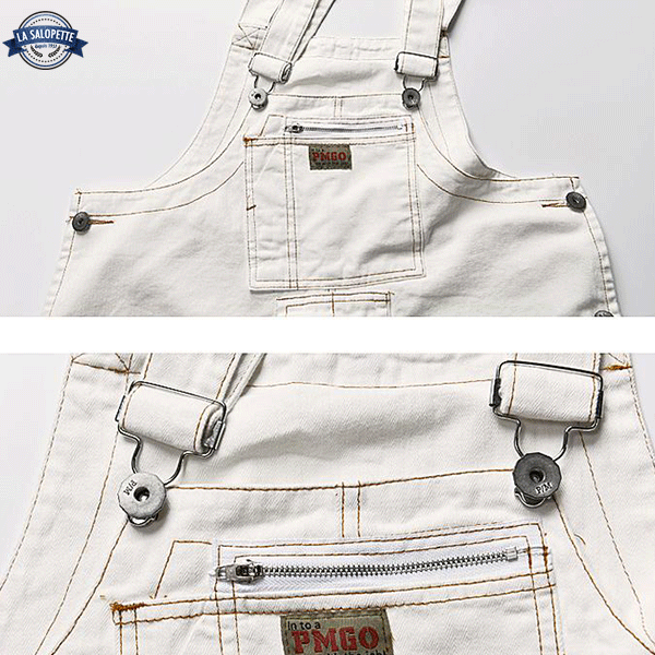Salopette Jean Blanc Mâle