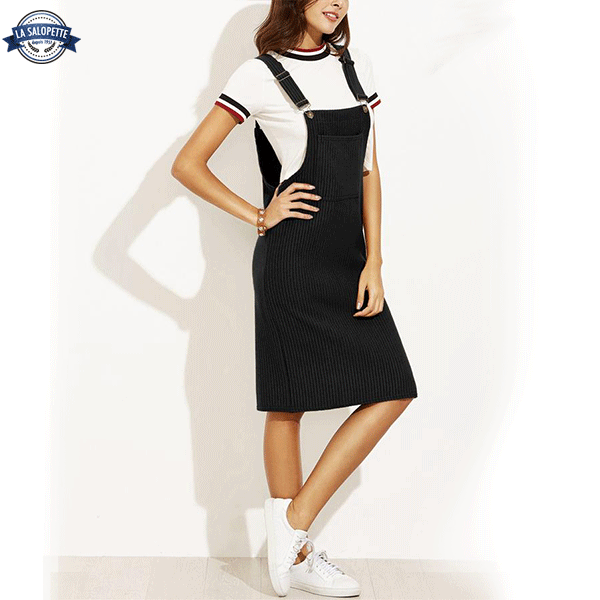 Tuinbroek Vintage Rok Zwart Stretchy