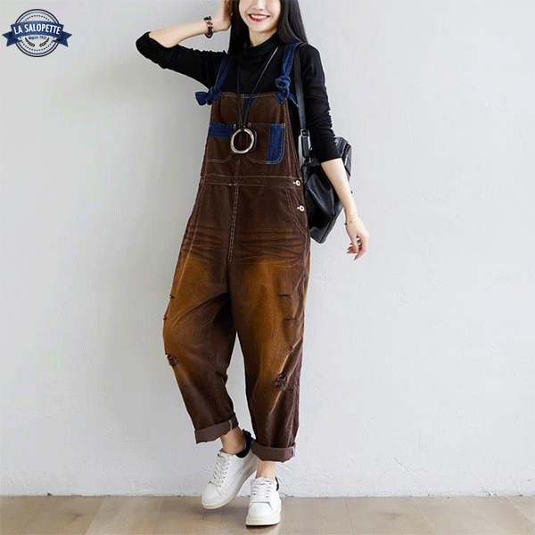 Salopette en Jean<br> Marron Tawny