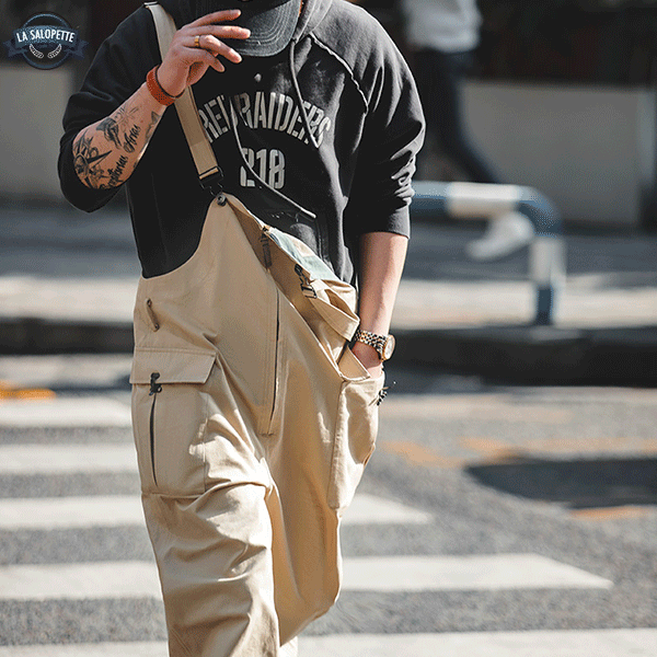 Oversize-Arbeitslatzhose Beige