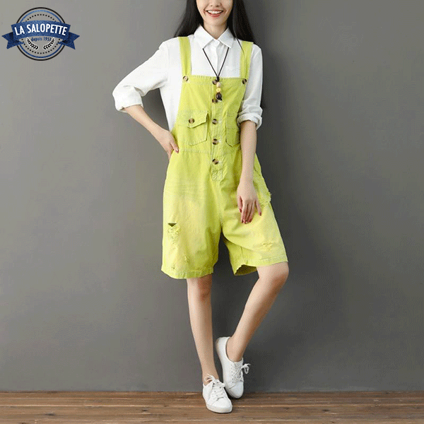Salopette Short<br> Jaune de Biru