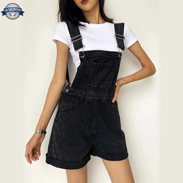 Salopette Short<br> Noir Ebène