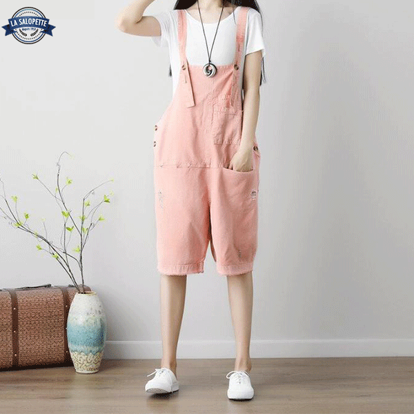 Salopette Short<br> Rose Saumon