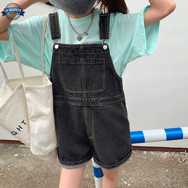 Salopette Short<br> Noire Lara