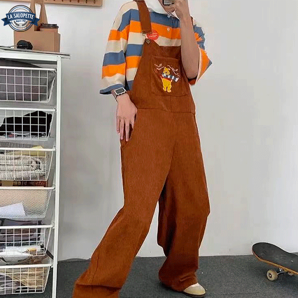 Tuinbroek Corduroy Winnie de Poeh Bruin