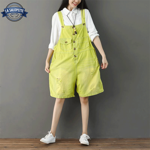 Short Salopette Jaune