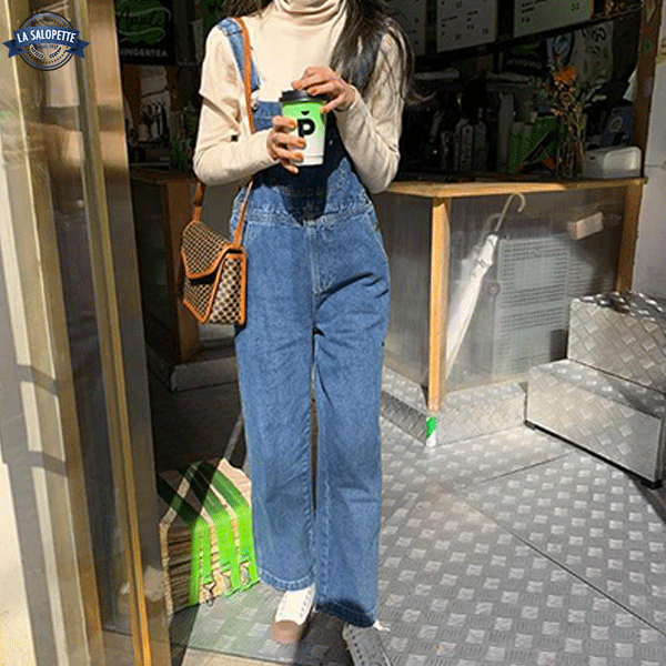 Salopette en Jean<br> Bleu Denim Milano