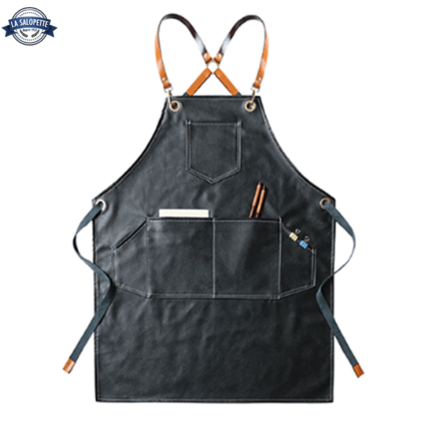 Tablier de Cuisine Cuir Noir