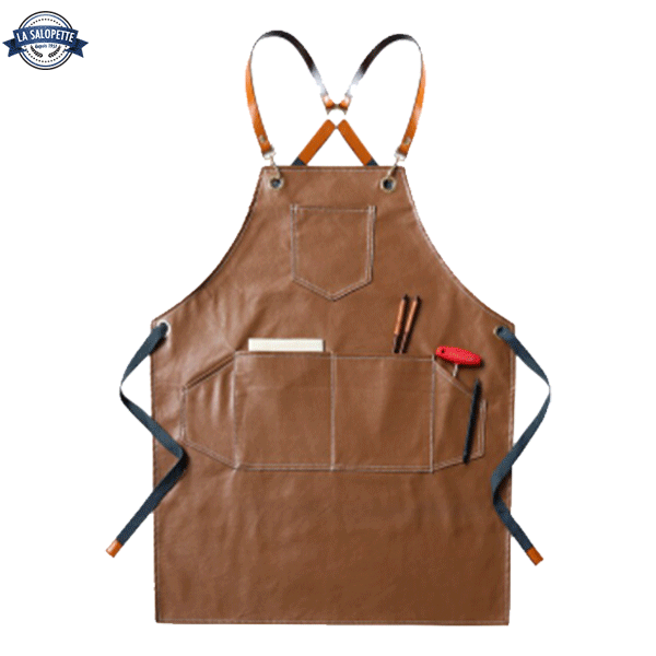 Tablier de Cuisine Cuir Marron
